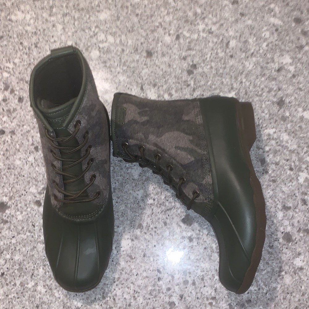 Sperry Mens Water Resistant Camo Saltwater Duck Boots Sz 9